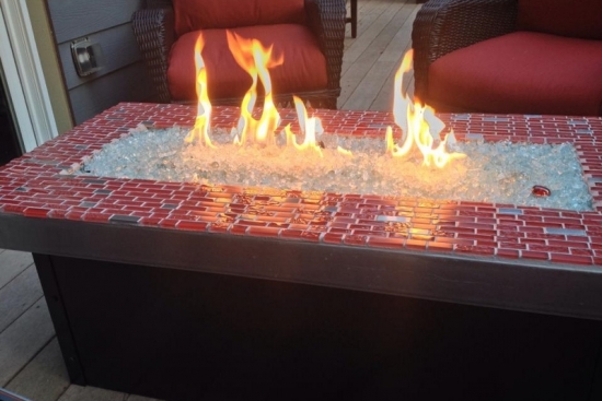 Custom Aluminum Fire Table with Tiles