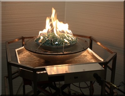 Fireglass fountian custom fire and water designs for outdoor deck designs